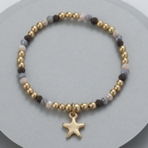 Beaded Star Bracelet - Gold